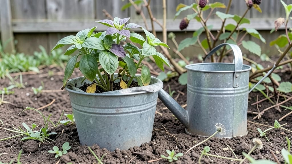 Self-Watering Bucket Garden: Zero-Effort Herb Haven for Balconies