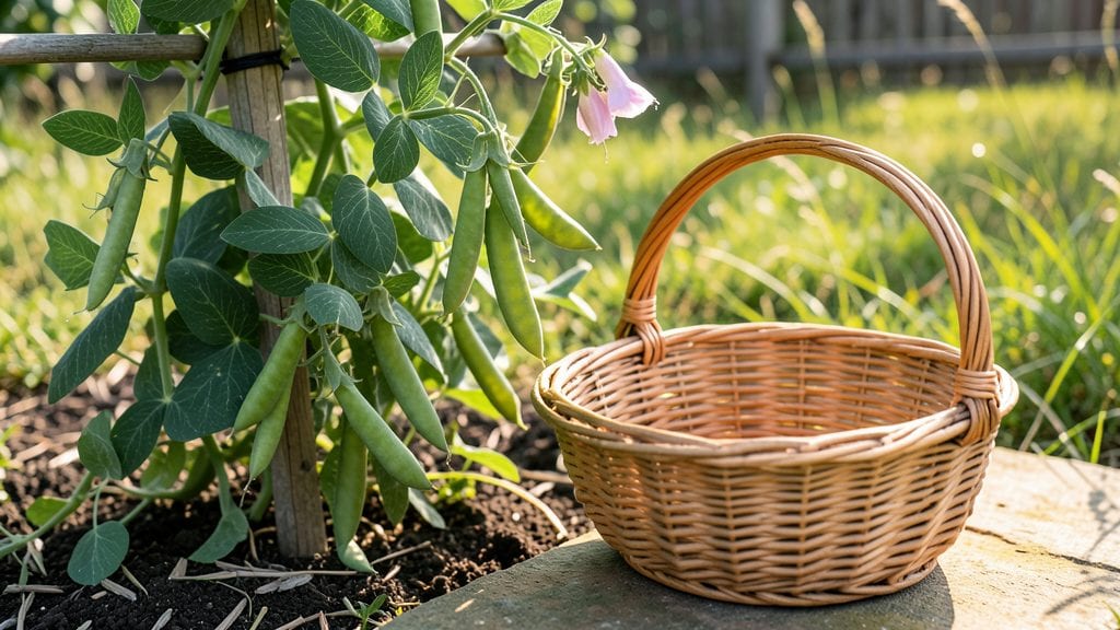 Garden Peas Ready To Pick: Pea Pods at Peak Sweetness